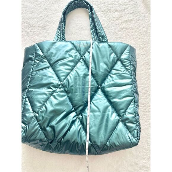 Victoria’s Secret metallic teal puffer tote - Picture 7 of 8